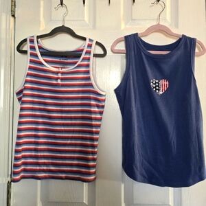 SO Blue and Red  Girls Tank Tops Casual Summer Wear
